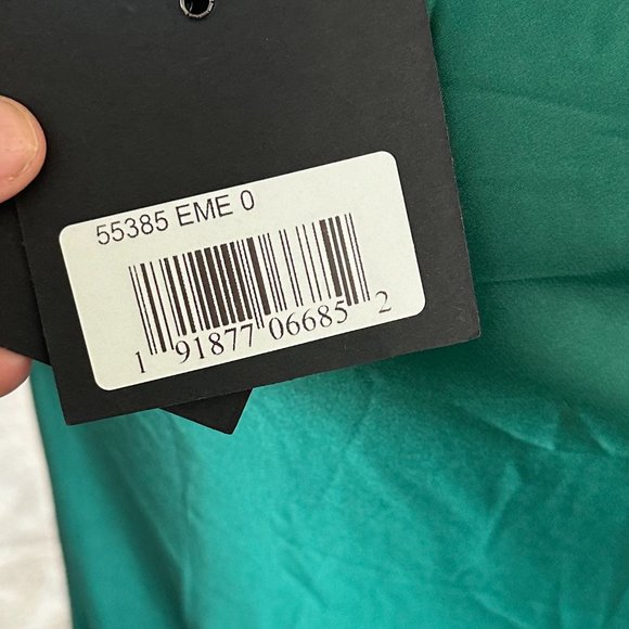 Ieena Mac Duggal 55385 One Shoulder Double Strap Green Satin Prom Formal Size 0 - Picture 4 of 5